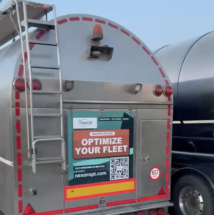 The panel on the rear door of a tanker trailer