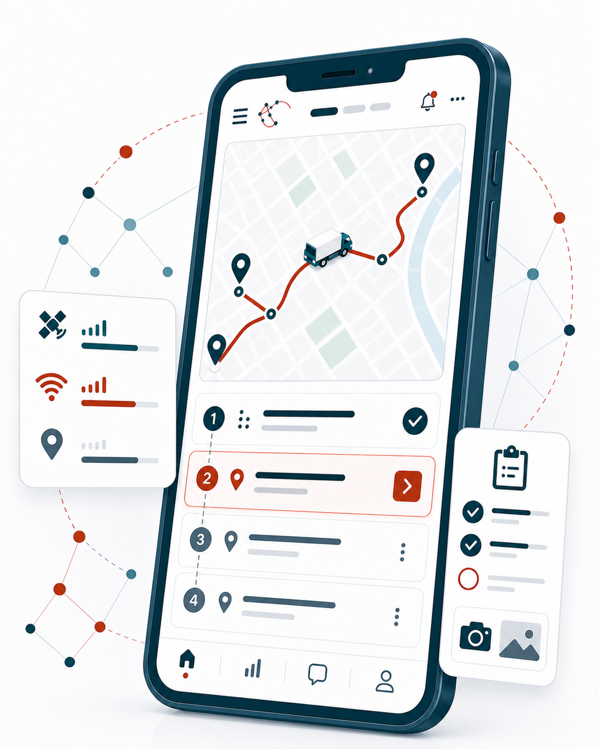 NexGo driver app on a smartphone
